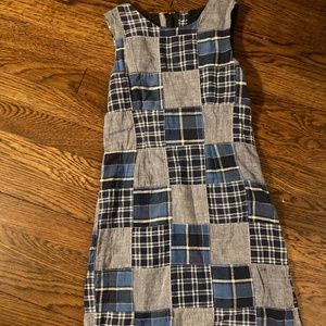 Blue Madras Sleeveless Dress Girls Size 7 Chocolate Soup